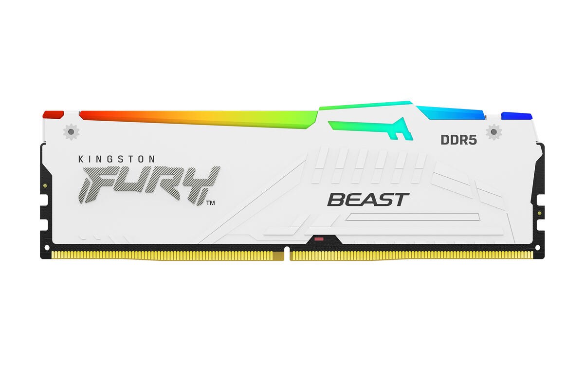 KINGSTON DIMM DDR5 32GB 6400MT/s CL32 Non-ECC FURY Beast RGB EXPO, Bílá