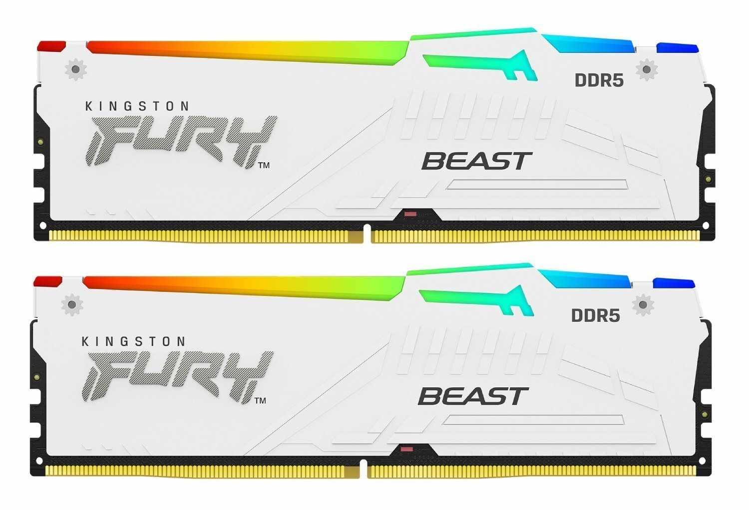KINGSTON DIMM DDR5 64GB (Kit of 2) 6400MT/s CL32 Non-ECC FURY Beast RGB EXPO, Bílá