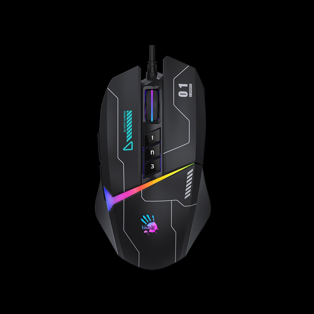 A4tech Bloody Myš W60 Max Activated, podsvícená herní myš, 12000 DPI, USB, Černá