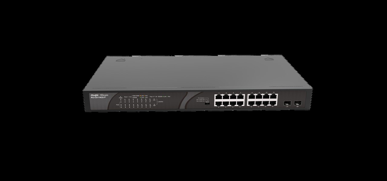 Reyee RG-ES118GS-P, 18-port 10/100/1000Mbps Unmanaged PoE Switch
