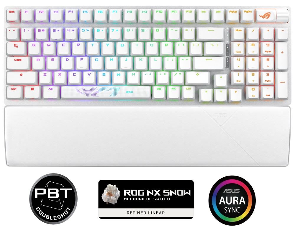 ASUS klávesnice ROG STRIX SCOPE II 96 WL WHITE/NXSW/US/PBT