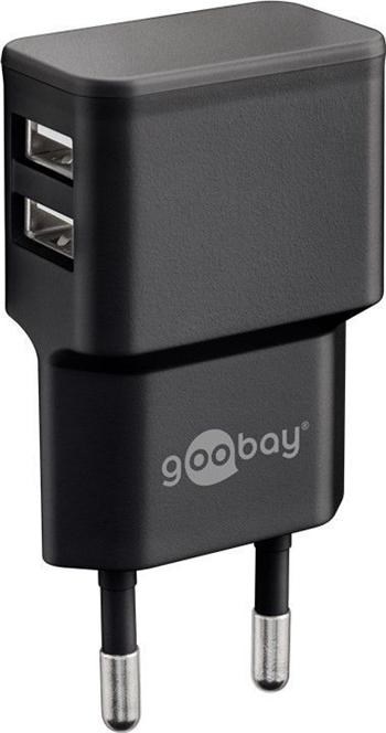 Goobay Napájecí a nabíjecí adaptér 230V na 2x USB, max.2,4A, černý