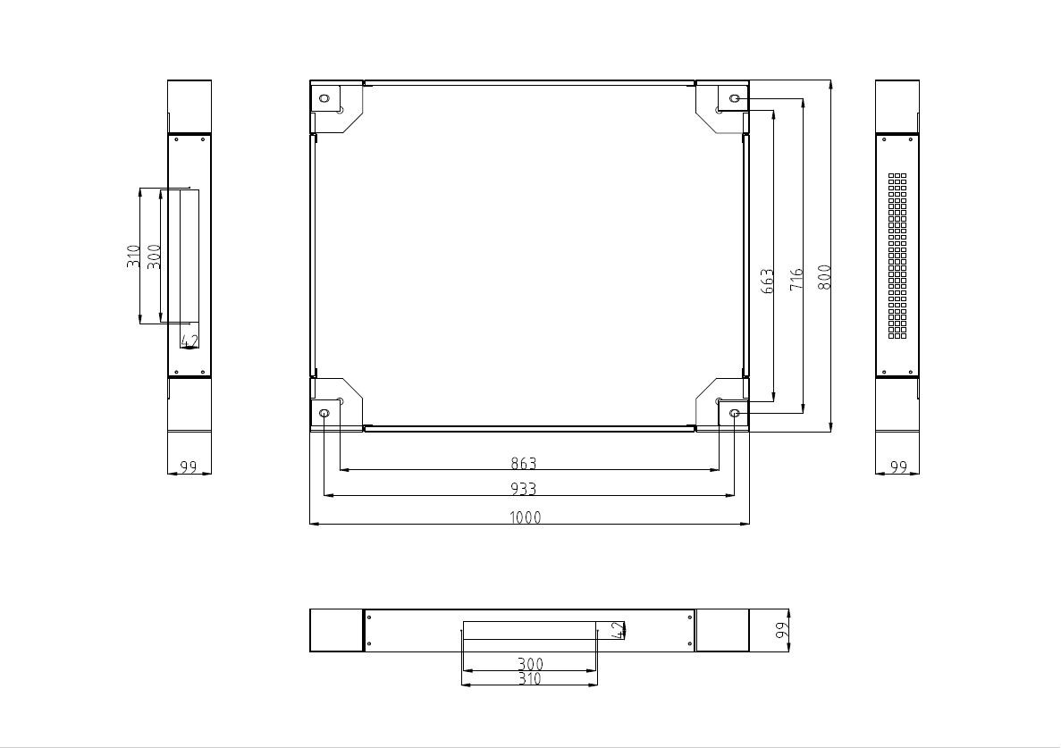 LEXI-Net podstavec s filtrem pro stojanový rozvaděč 800x1000, šedý