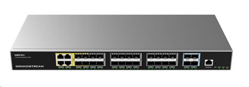 Grandstream GWN7831 Layer 3 Managed Network Switch 24 SFP / 4 SFP+ / 4 GbE porty