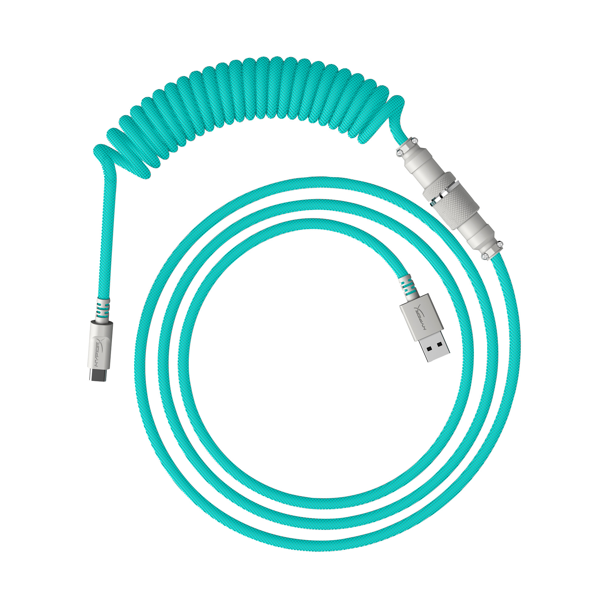 HyperX USB-C Coiled Cable Light Green-White - Příslušenství ke klávesnici