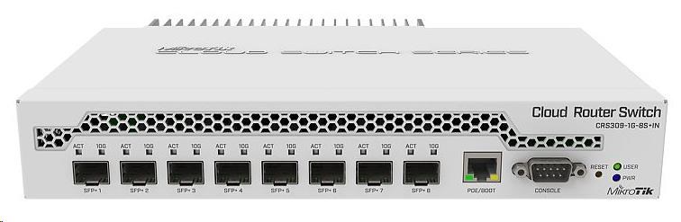 BAZAR - MikroTik Cloud Router Switch CRS309-1G-8S+IN, 800MHz CPU, 512MB RAM, 1xLAN,8xSFP+ slot,vč. L5 licence, Po opravě