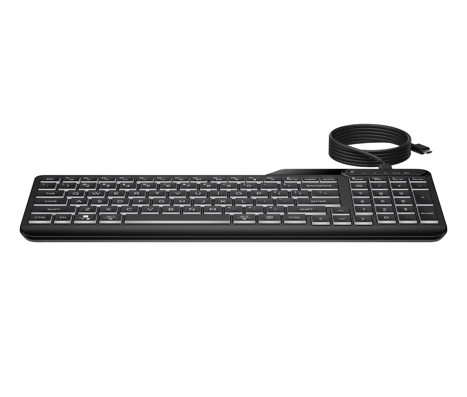 HP 400 Backlit Wired Keyboard - drátová podsvícená klávesnice CZ/SK