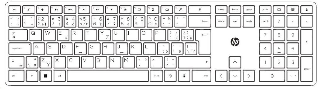 HP 680 Comfort Dual-Mode Keyboard and Mouse Combo - bezdrátový set ergonomické klávesnice a myši