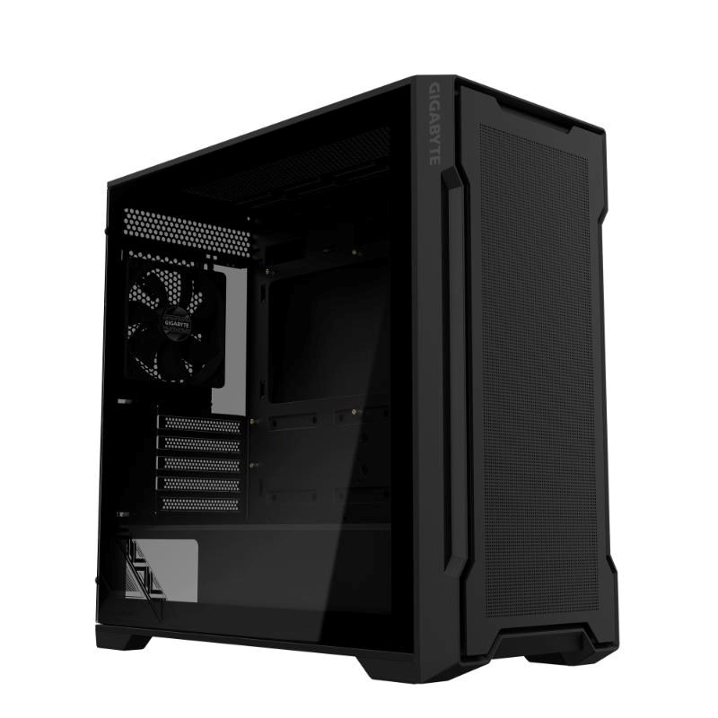 GIGABYTE case GB-C102G, Mid Tower, 2x USB3.0, Průhledná bočnice, 2x 120mm Fan, černá