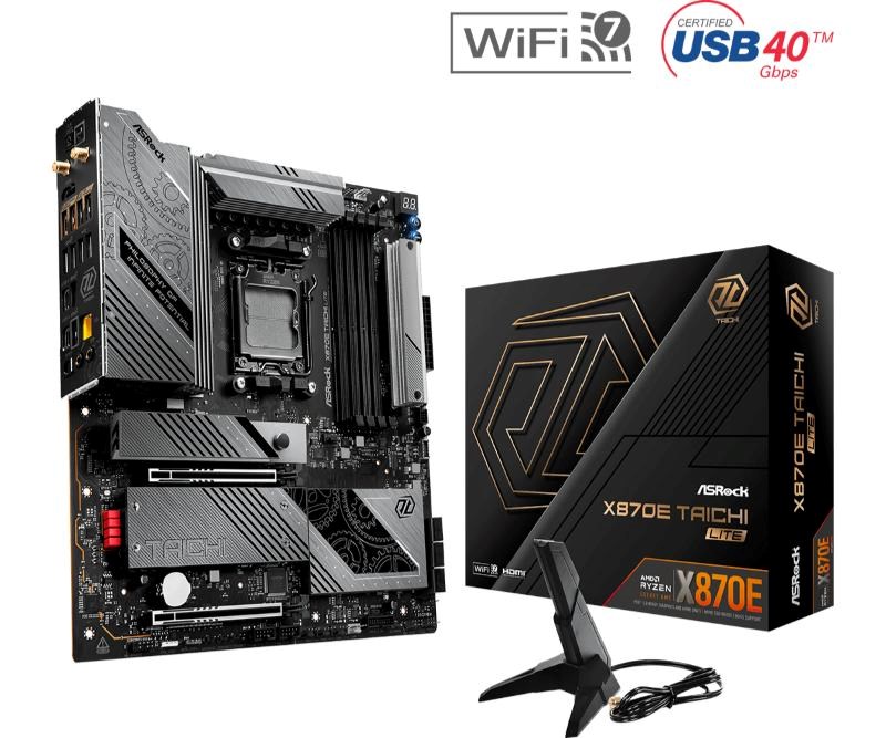 ASRock MB Sc AM5 X870E TAICHI LITE, AMD X870, 4xDDR5, 1xHDMI, 2xUSB4, WI-FI
