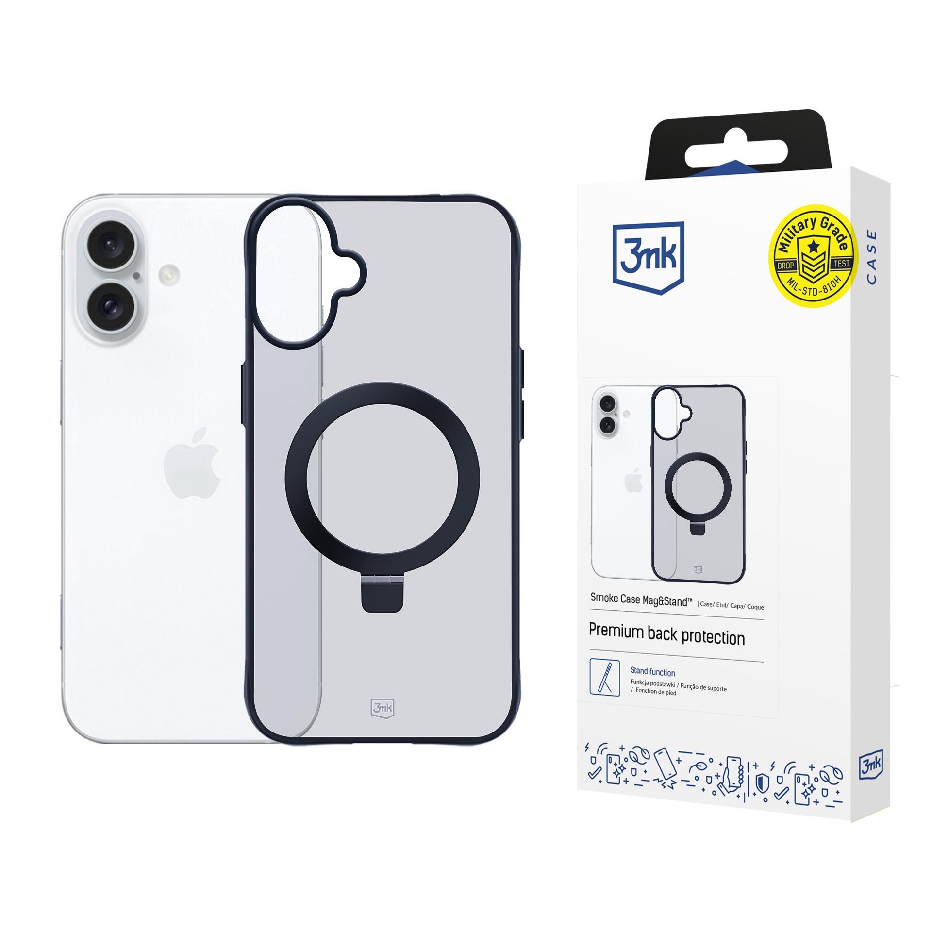 3mk ochranný kryt Smoke Case Mag&Stand pro Apple iPhone 16