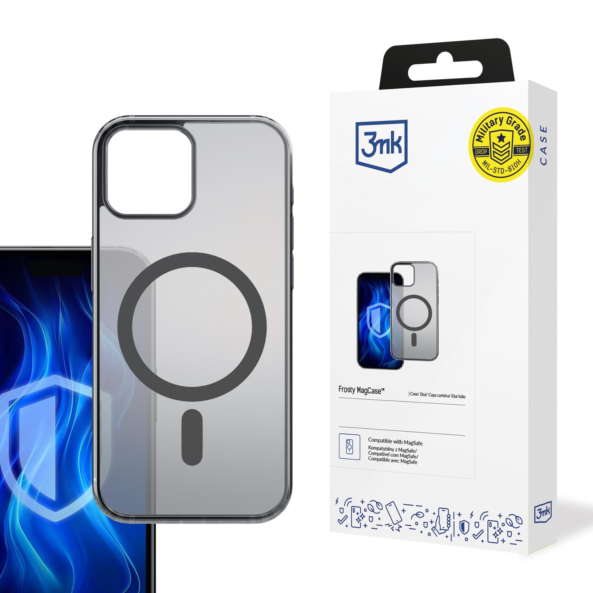 3mk ochranný kryt Frosty MagCase Black pro Apple iPhone 12/12 Pro