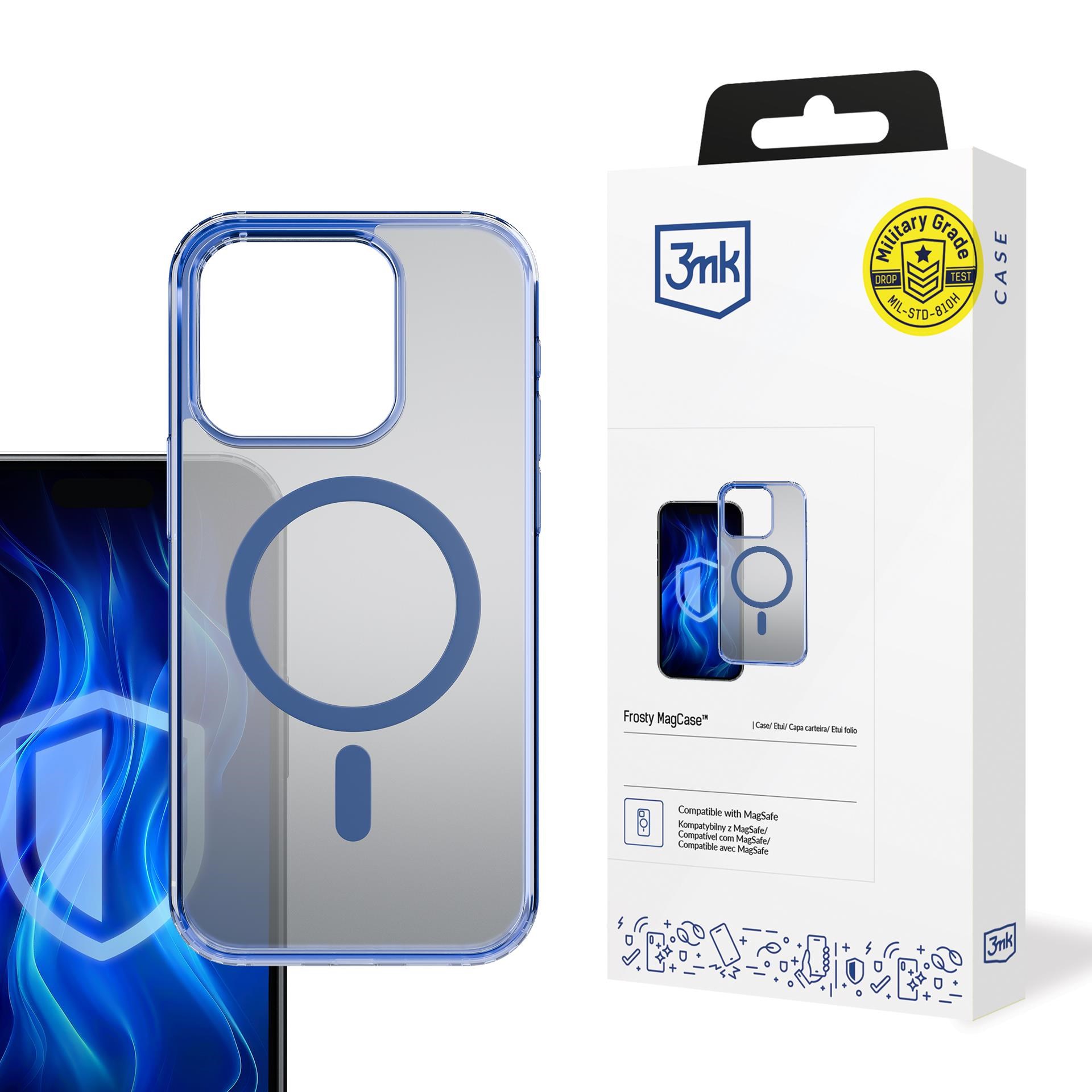3mk ochranný kryt Frosty MagCase Blue pro Apple iPhone 13 Pro