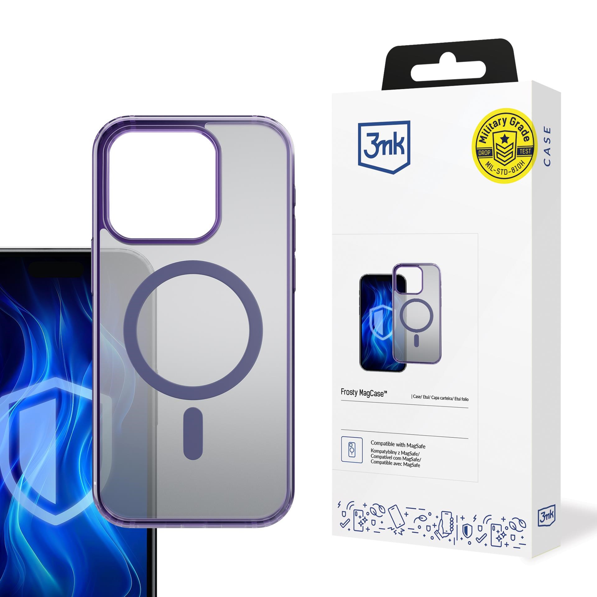 3mk ochranný kryt Frosty MagCase Purple pro Apple iPhone 13 Pro