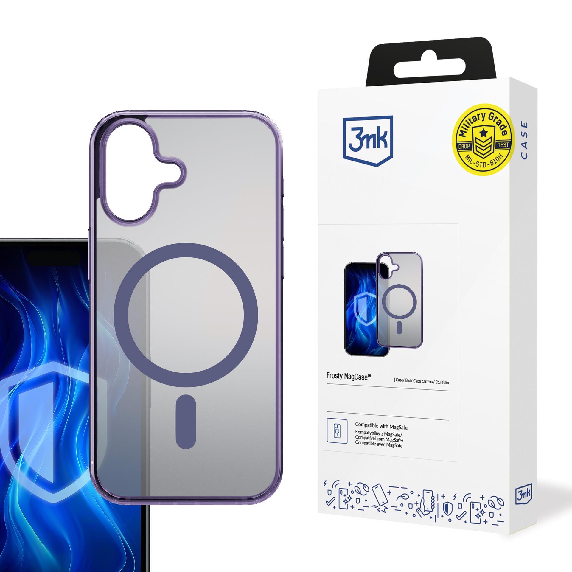 3mk ochranný kryt Frosty MagCase Purple pro Apple iPhone 16