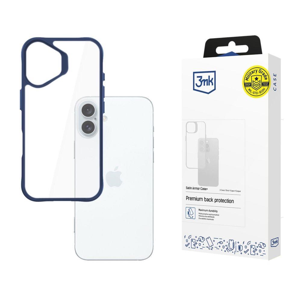 3mk ochranný kryt Satin Armor Case+ Blue pro Apple iPhone 16 Plus