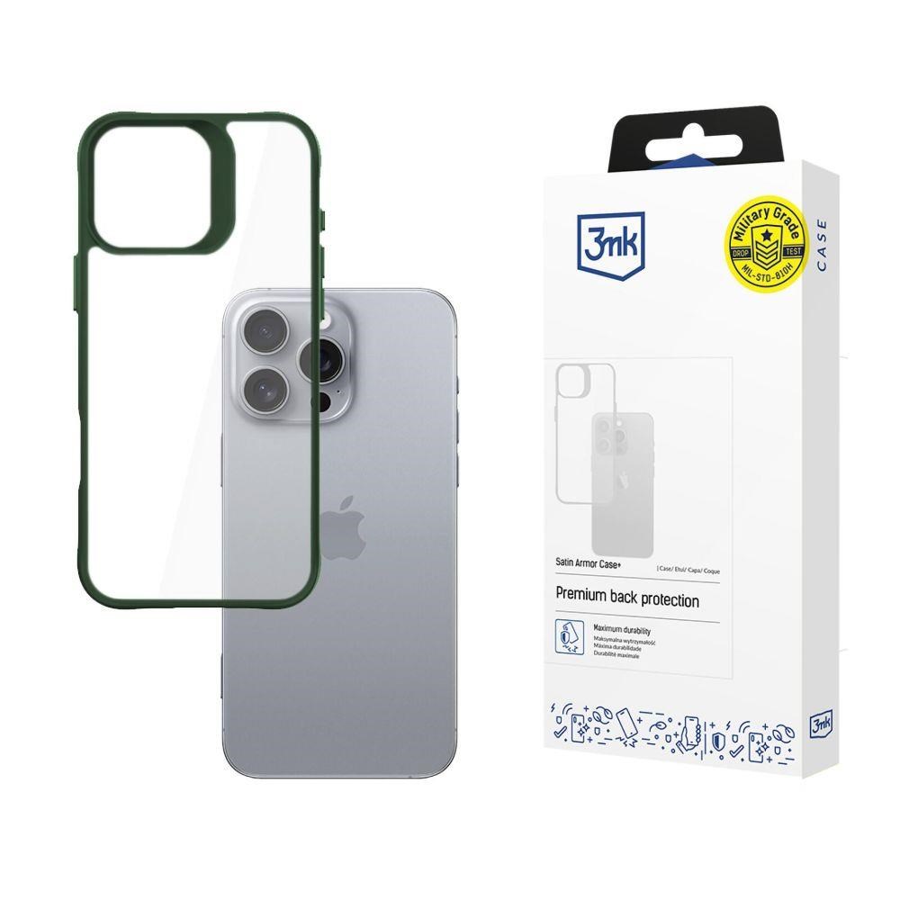 3mk ochranný kryt Satin Armor Case+ Green pro Apple iPhone 16 Pro Max