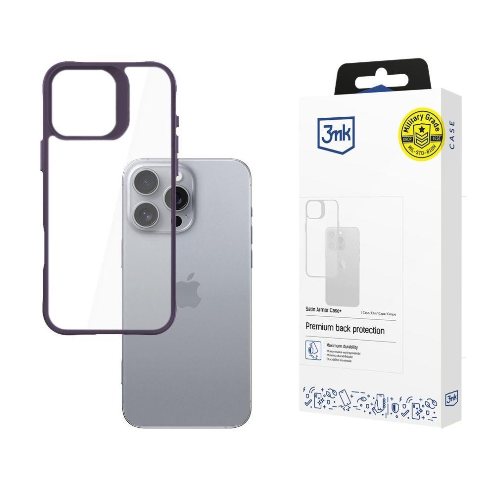 3mk ochranný kryt Satin Armor Case+ Purple pro Apple iPhone 16 Pro Max