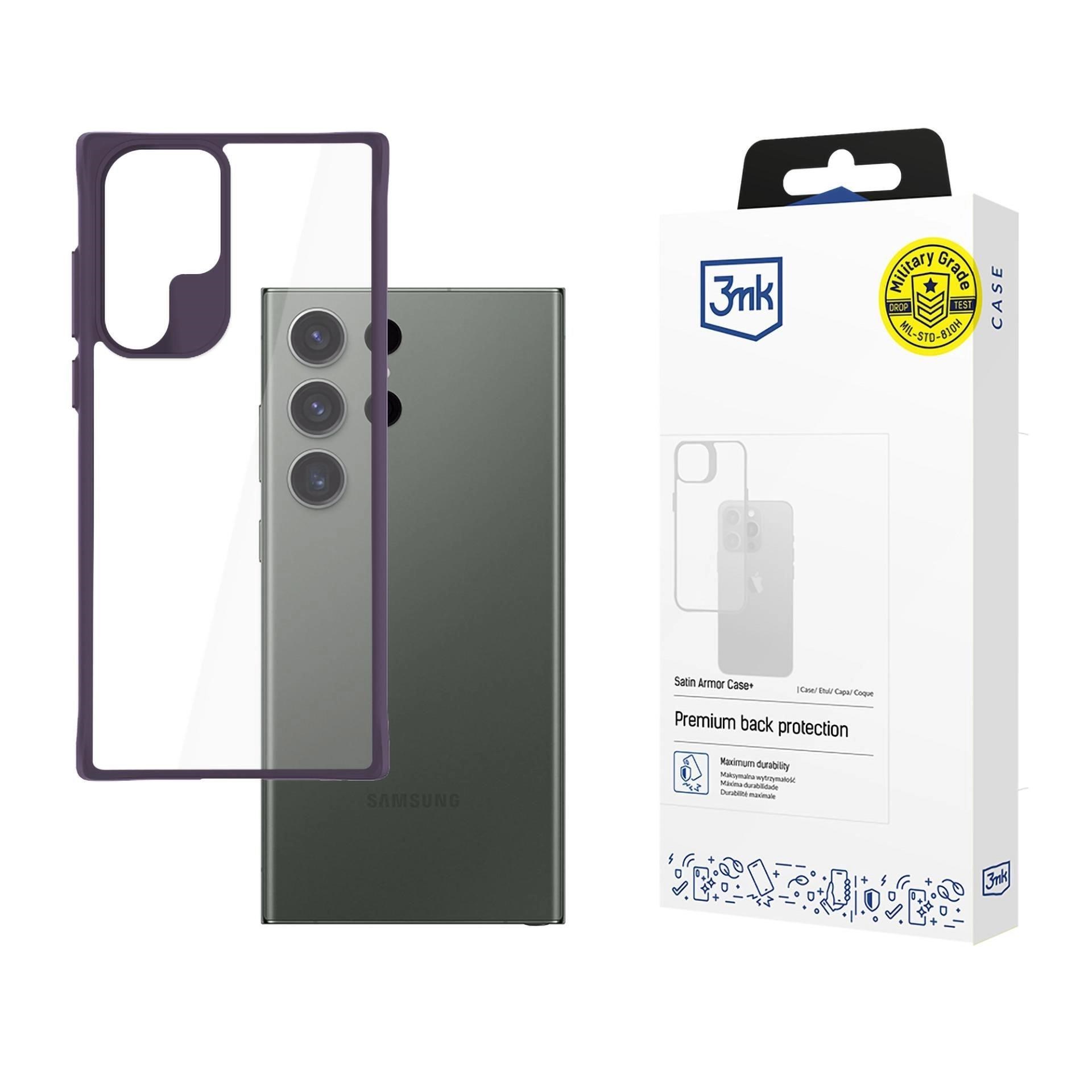 3mk ochranný kryt Satin Armor Case+ Purple pro Samsung Galaxy S24 Ultra