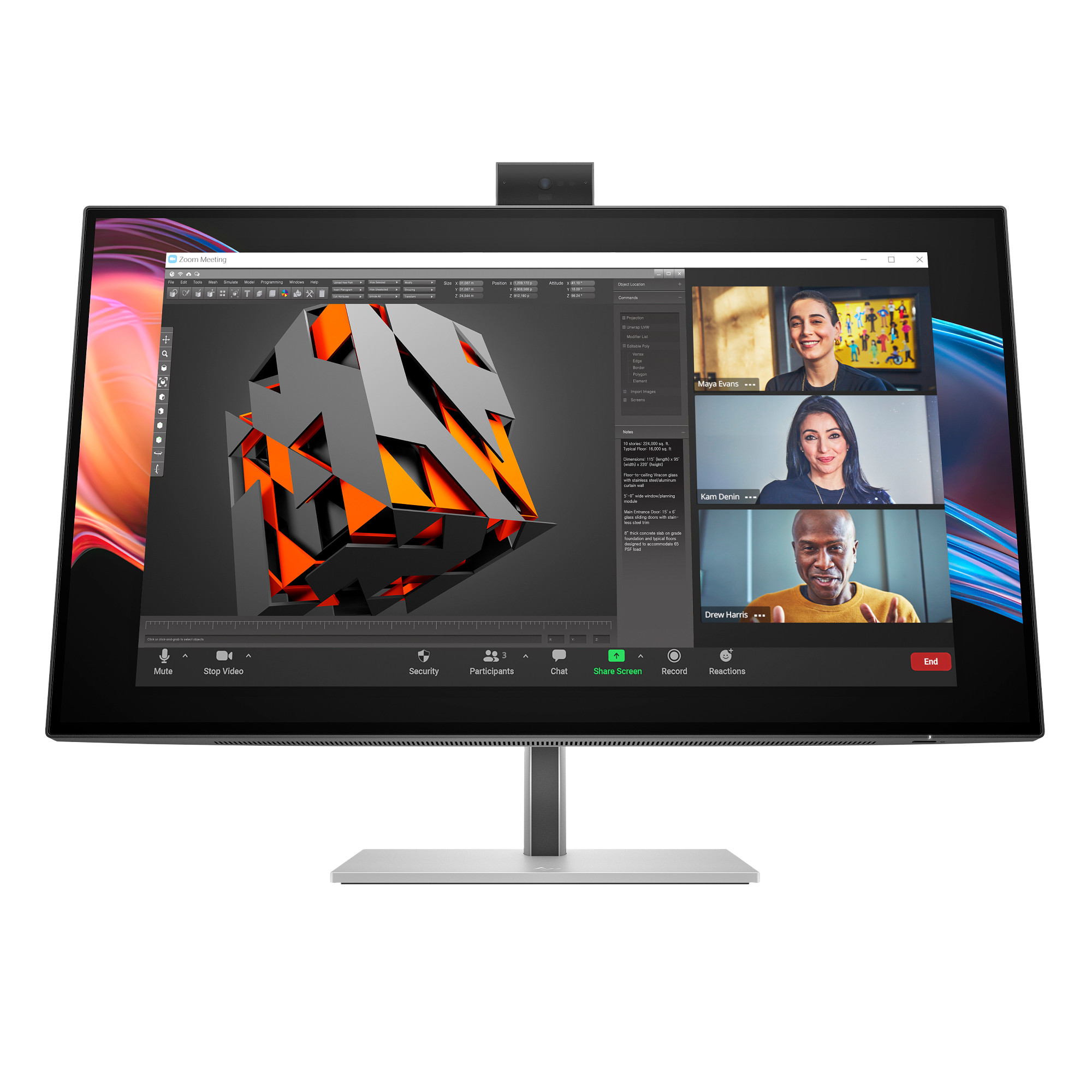 HP LCD 727pm 27" 4K 3840x2160, IPS, 16:9,Cam, 4x3W, 400nits,5ms,2000:1,DP,DP out,HDMI,5xUSB A,USB-C,RJ-45,TB4-100W,5/5/5