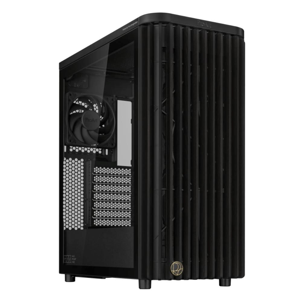 ASUS case PROART PA401 WOOD TG, Mid Tower, ATX, 1xUSB-C Gen2x2, 2xUSB 3.0, 2x 160mm Fan, 1x 120mm Fan, černá