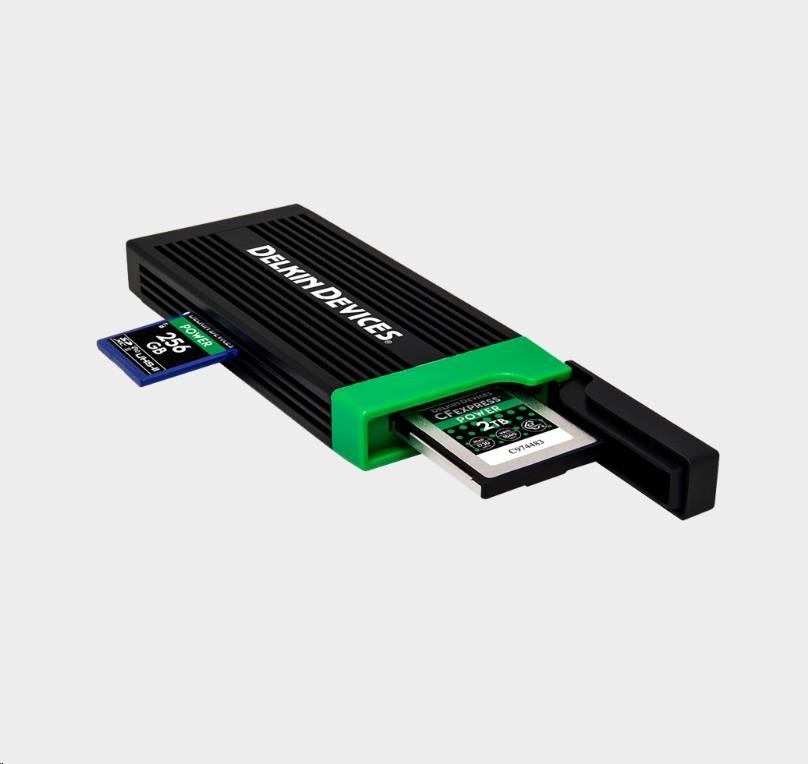 Delkin Cardreader CFexpress Type B & SD UHS-II (Type C to C & Type C to A Cables)