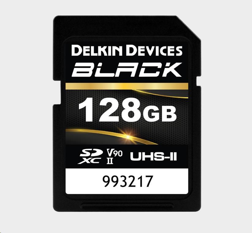 Delkin SDXC BLACK Rugged UHS-II R300/W250 (V90) 128GB (new)