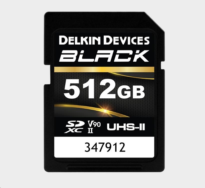 Delkin SDXC BLACK Rugged UHS-II R300/W250 (V90) 512GB (new)