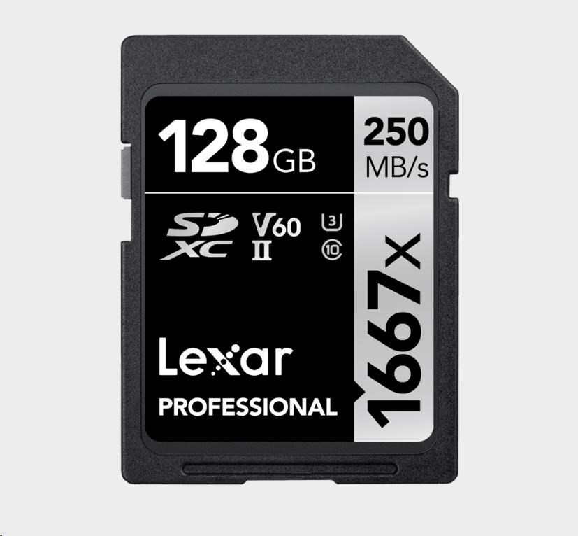 Lexar SDXC Pro 1667X UHS-II U3 R250/W120 (V60) 128G