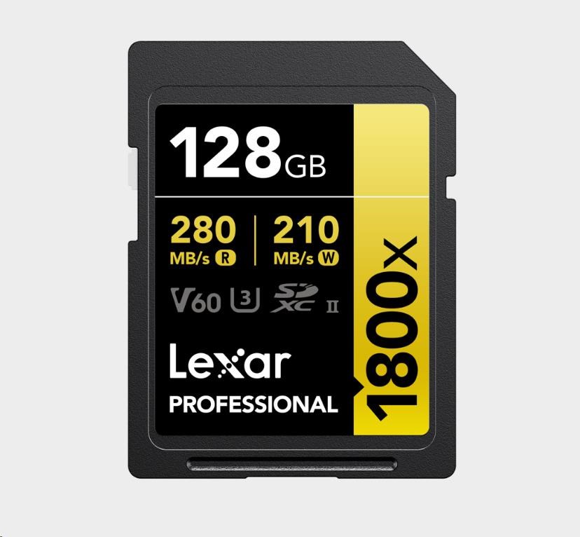 Lexar SDXC Pro 1800x U3 UHS-II R280/W210 (V60) 128GB