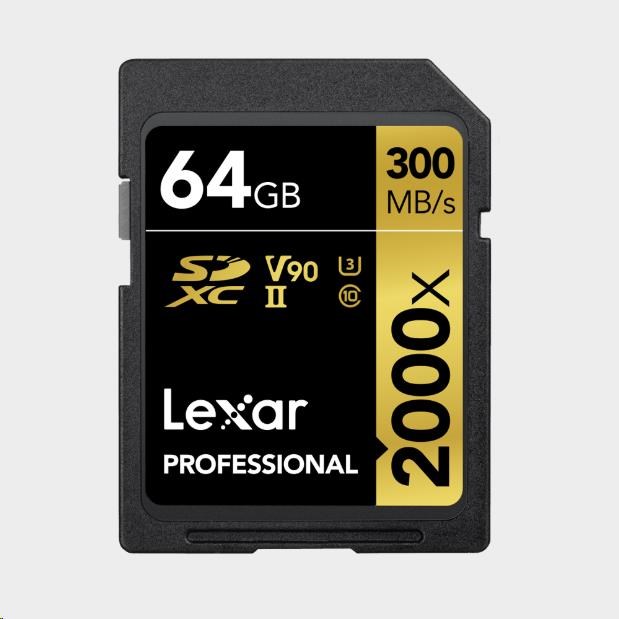 Lexar SDXC Pro 2000X UHS-II U3 R300/W260 (V90) 64GB