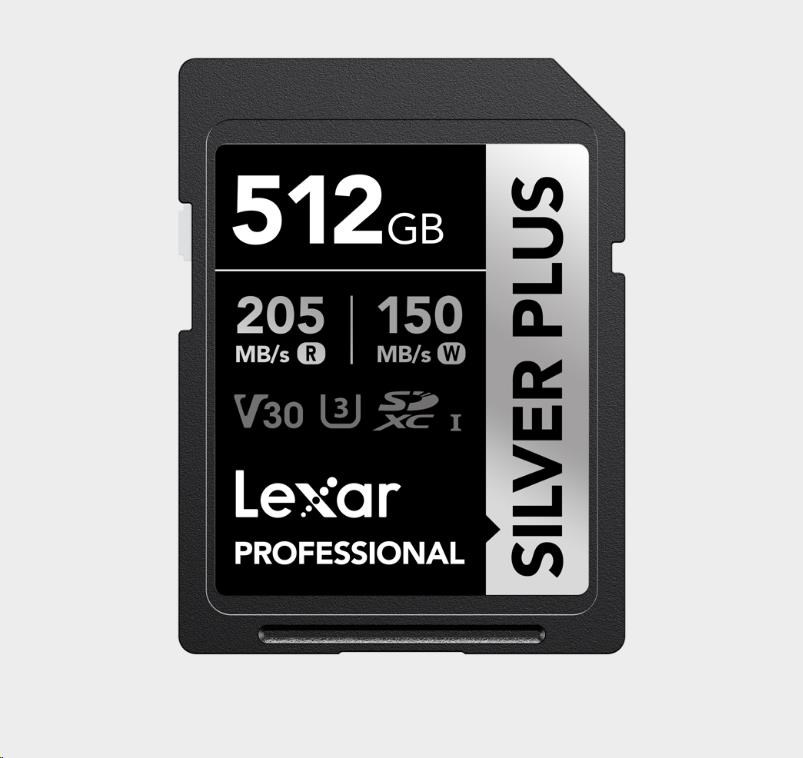 Lexar SDXC Professional SILVER Plus 1066x UHS-I/U3/A2/4K R205/W150 (V30) 512GB