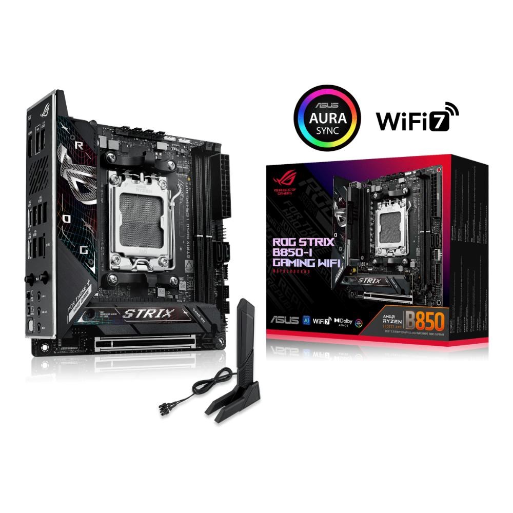 ASUS MB Sc AM5 ROG STRIX B850-I GAMING WIFI, AMD B850, 2xDDR5, 1xUSB4, 1xHDMI, WiFi, Mini-ITX