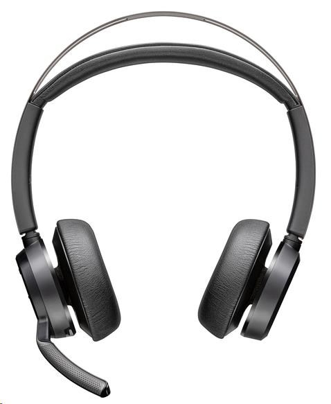 Poly Voyager Focus 2 MS Teams bezdrátová náhlavní souprava, USB-A/C adaptér, stereo