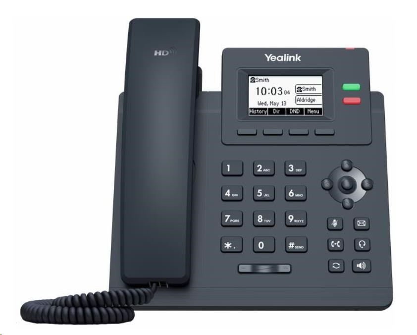 BAZAR - Yealink SIP-T31G IP telefon, 2,3" 132x64 grafický, 2x RJ45 10/100/1000, PoE, 2x SIP, adaptér - POŠKOZENÝ OBAL