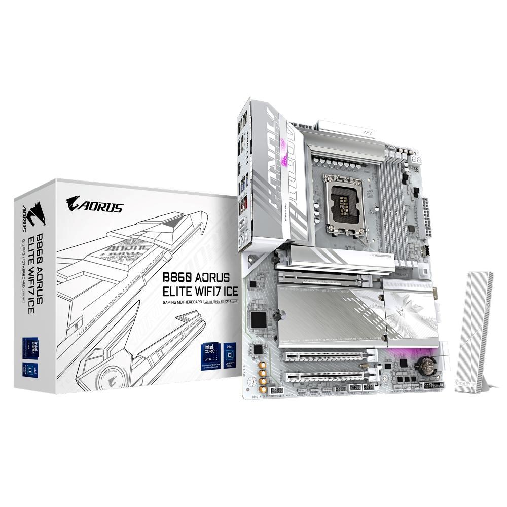 GIGABYTE MB Sc LGA1851 B860 AORUS ELITE WIFI7 ICE, Intel B860, 4xDDR5, 1xUSB4, 1xDP, 1xHDMI, WiFi, ATX