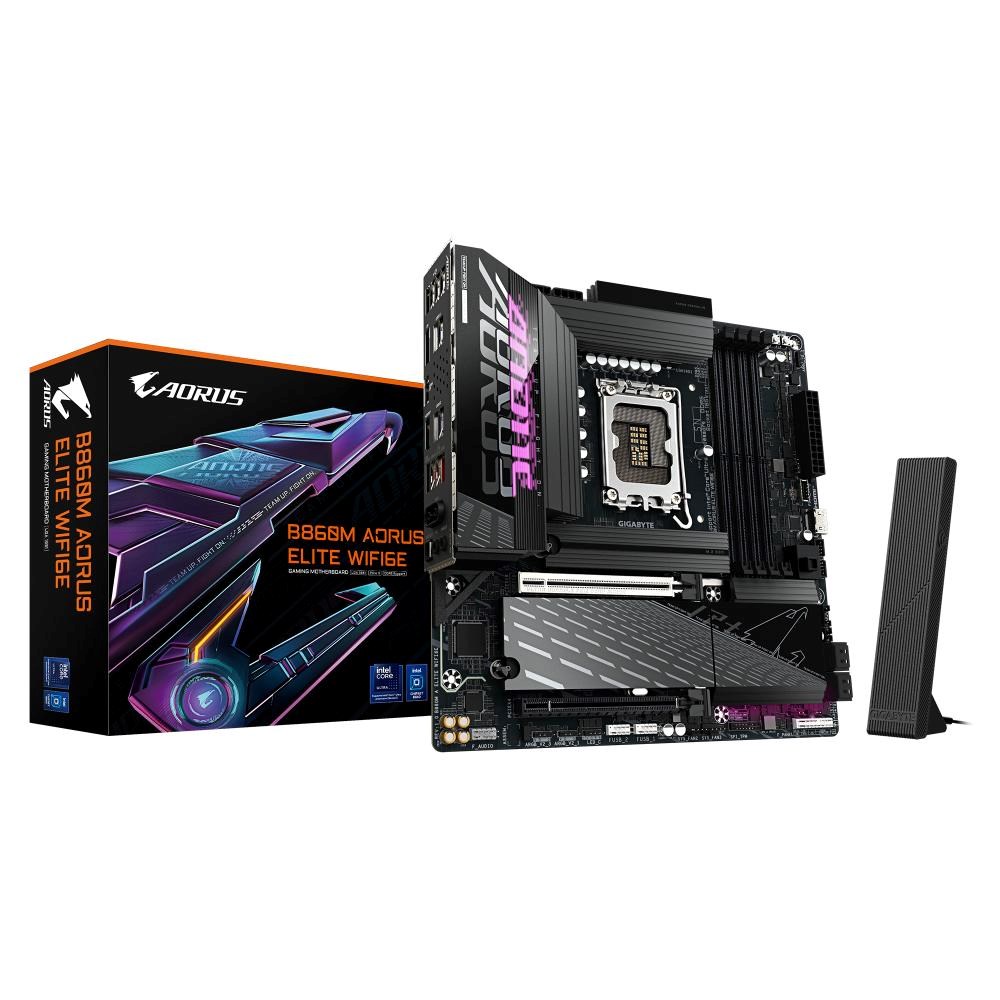 GIGABYTE MB Sc LGA1851 B860M AORUS ELITE WIFI6E, Intel B860, 4xDDR5, 1xUSB4, 1xDP, 1xHDMI, WiFi, mATX