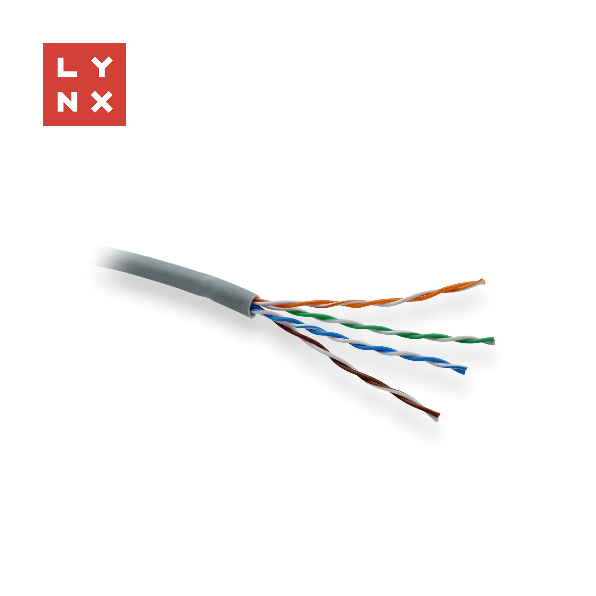 LYNX UTP kabel Cat5e, LSOH, celoměděný, vnitřní, šedý, box 305m