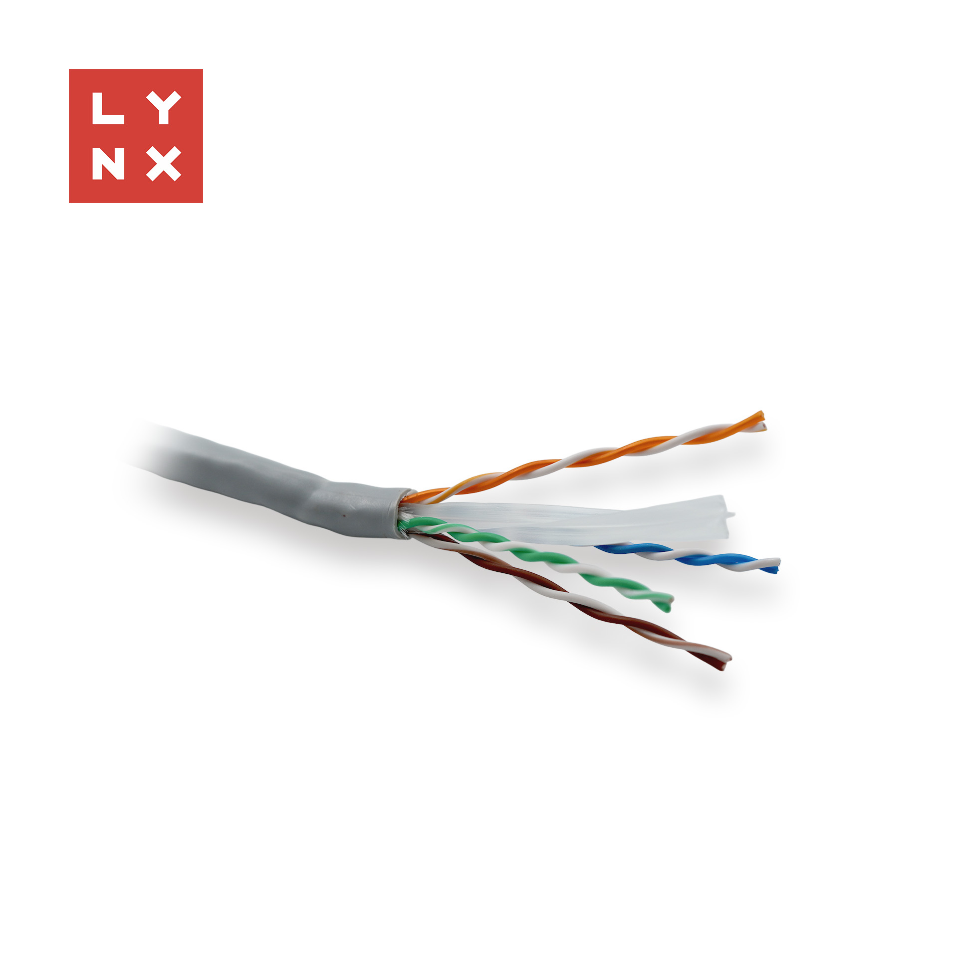 LYNX UTP kabel, Cat6, PVC (Eca), celoměděný, vnitřní, šedý, box 305m