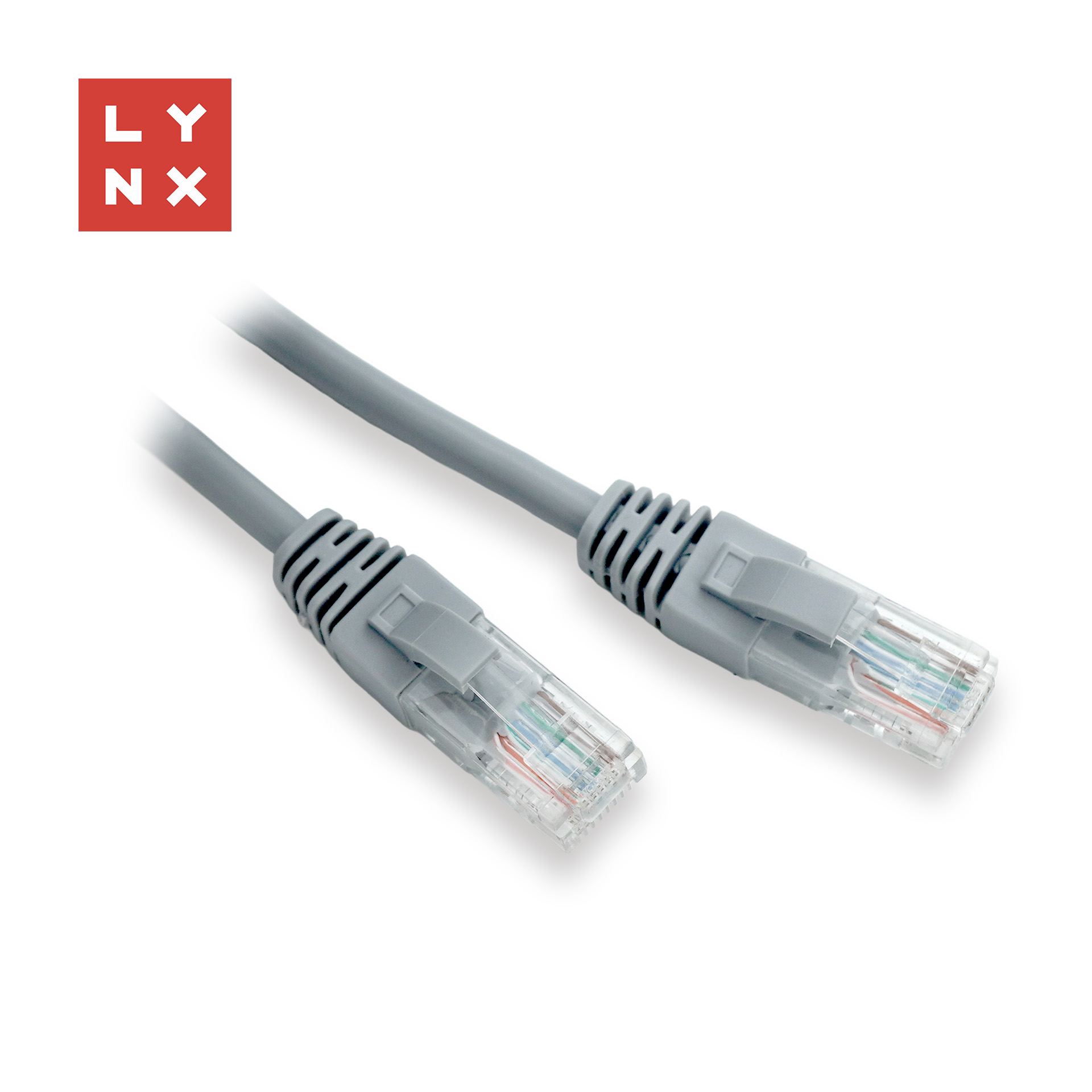 LYNX UTP patch kabel Cat5e, PVC, CCA, 0,1m, šedý (balení obsahuje 10ks)