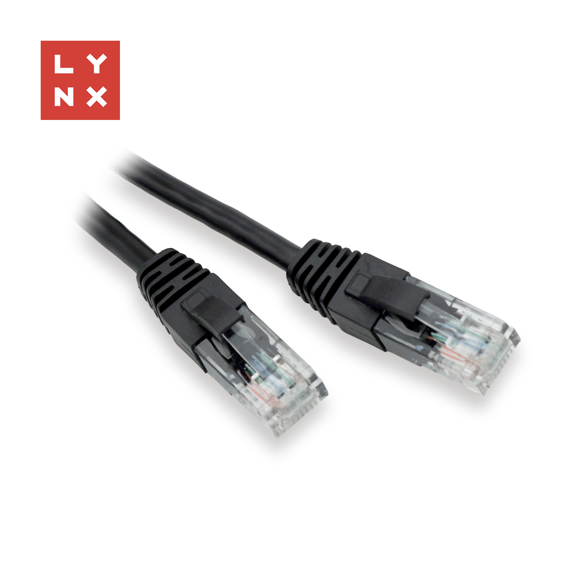 LYNX UTP patch kabel Cat5e, PVC, CCA, 1m, černý (balení obsahuje 10ks)