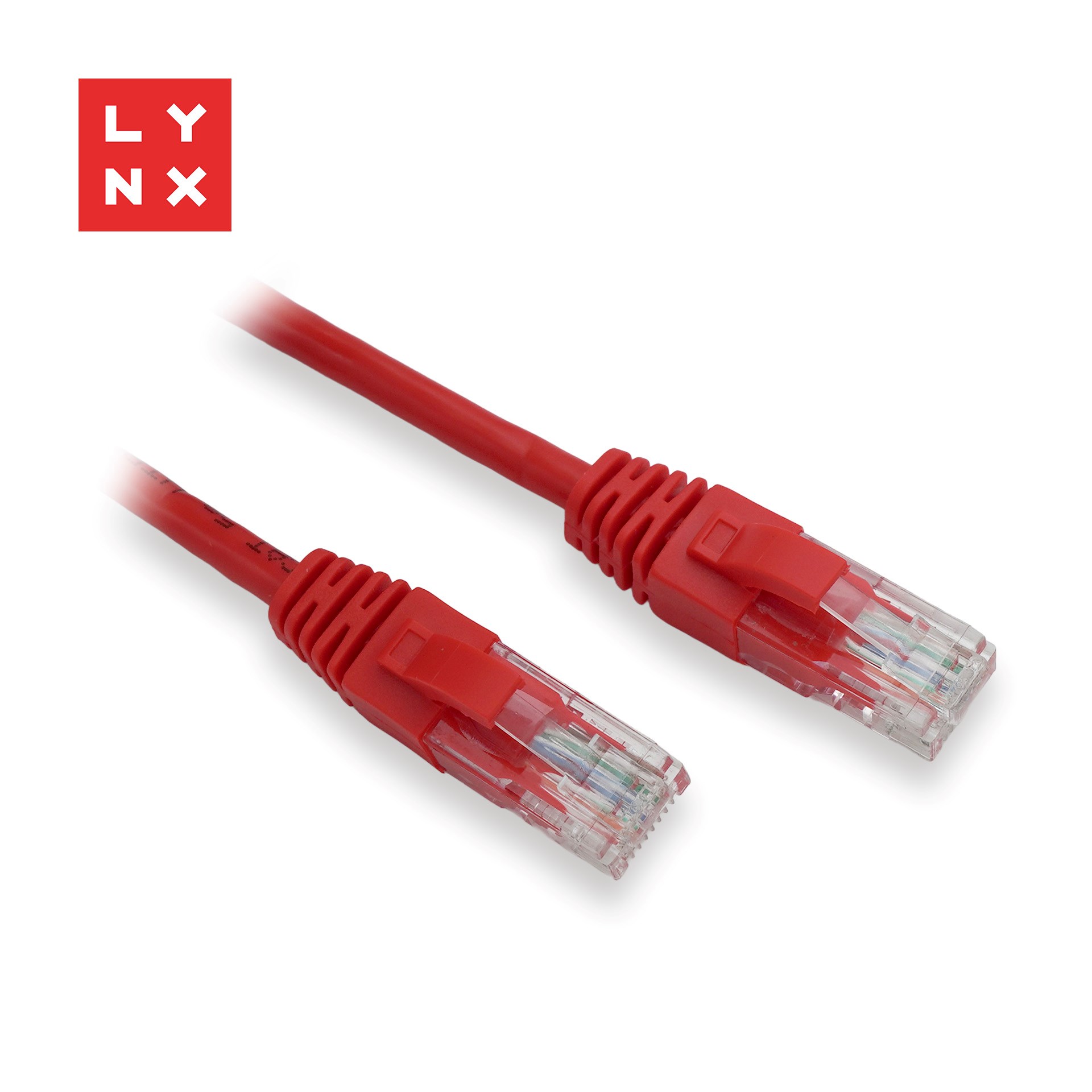 LYNX UTP patch kabel Cat5e, PVC, CCA, 15m, červený