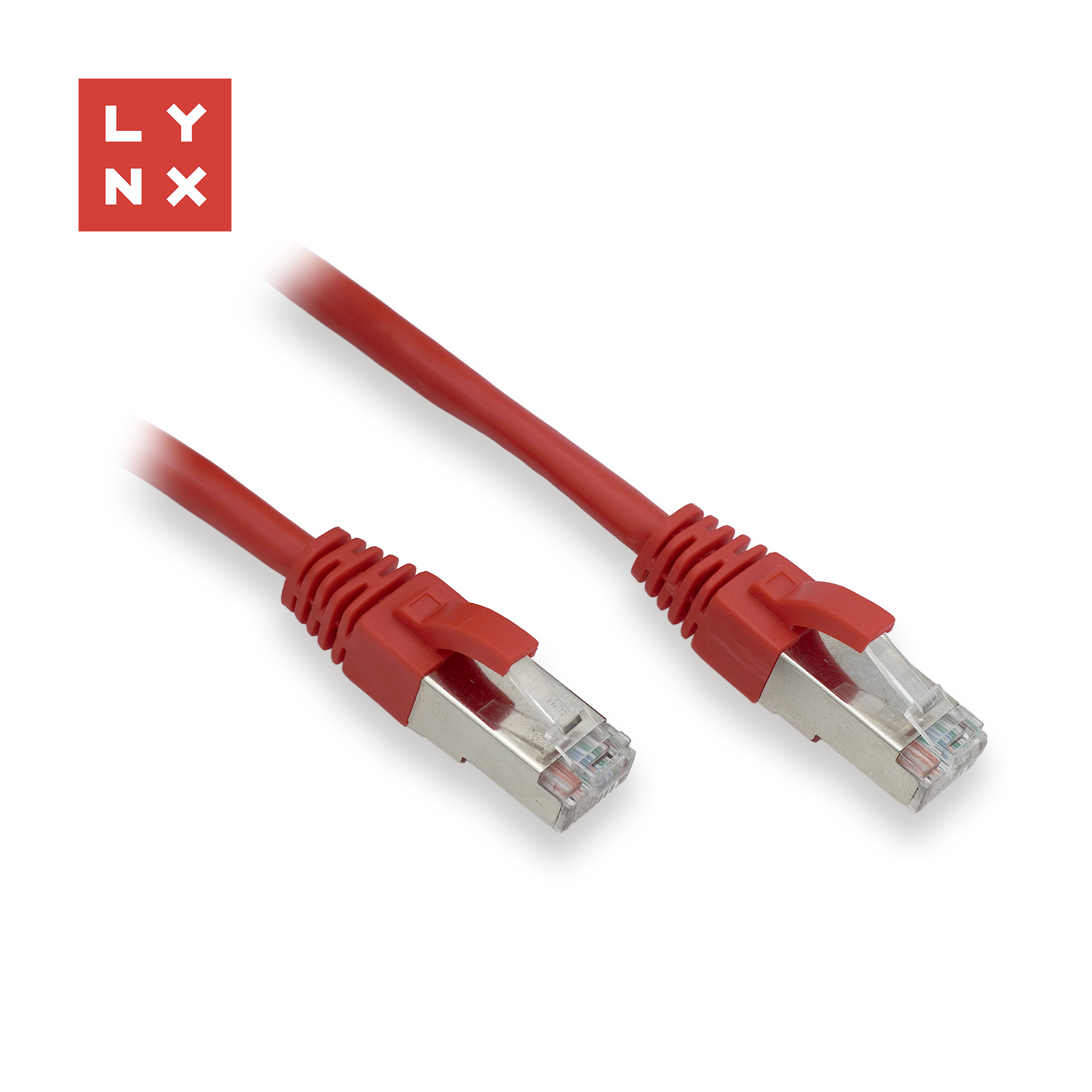 LYNX FTP patch kabel Cat5e PVC, CCA, 0,1m, červený (balení obsahuje 10ks)