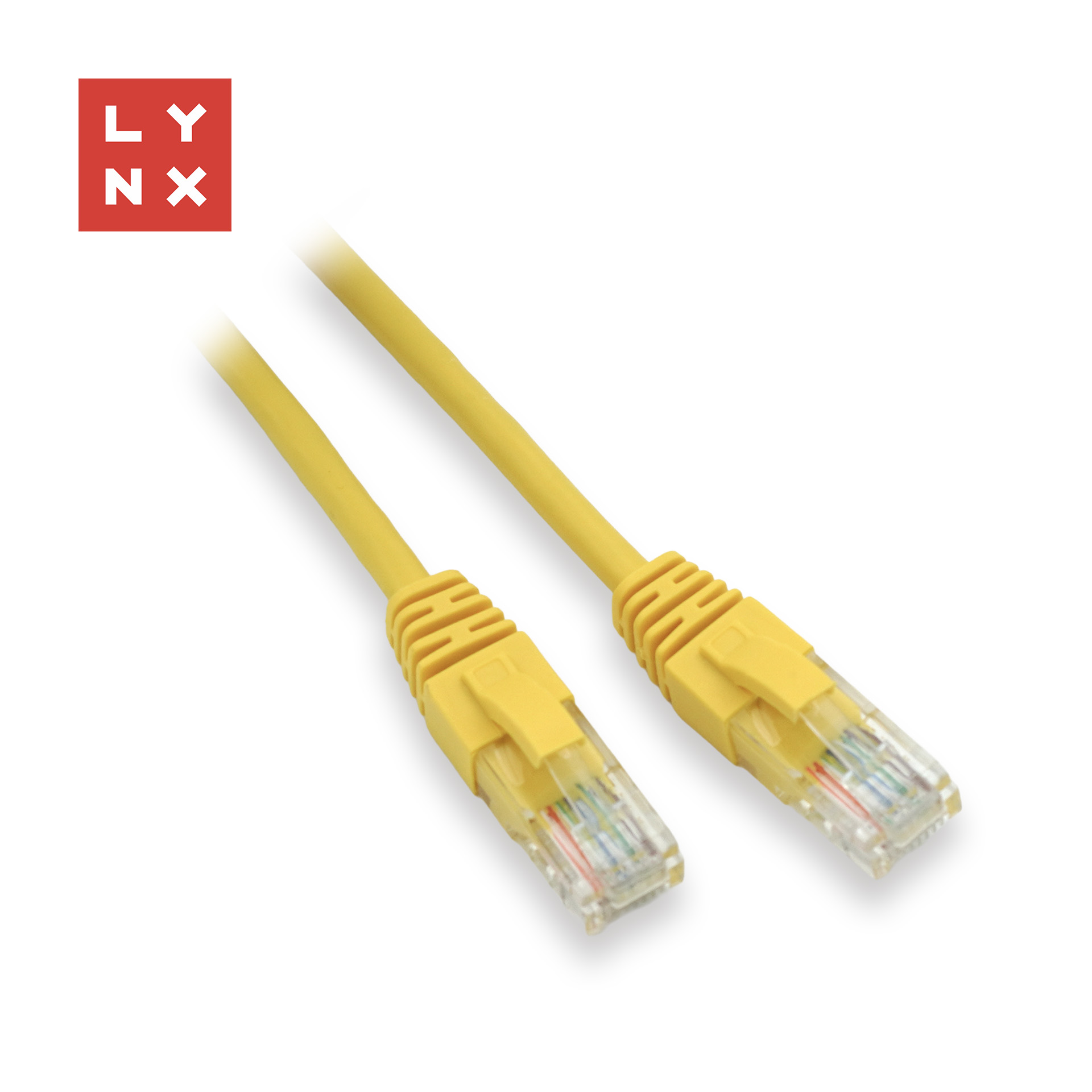 LYNX UTP patch kabel Cat5e, PVC, CCA, 0,5m, žlutý (balení obsahuje 10ks)
