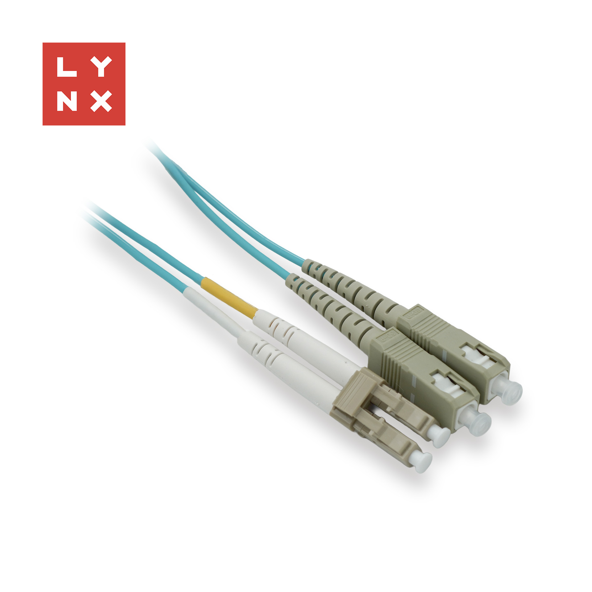 LYNX duplexní patch kabel MM, OM3, LC/SC, 50/125µm, 15m