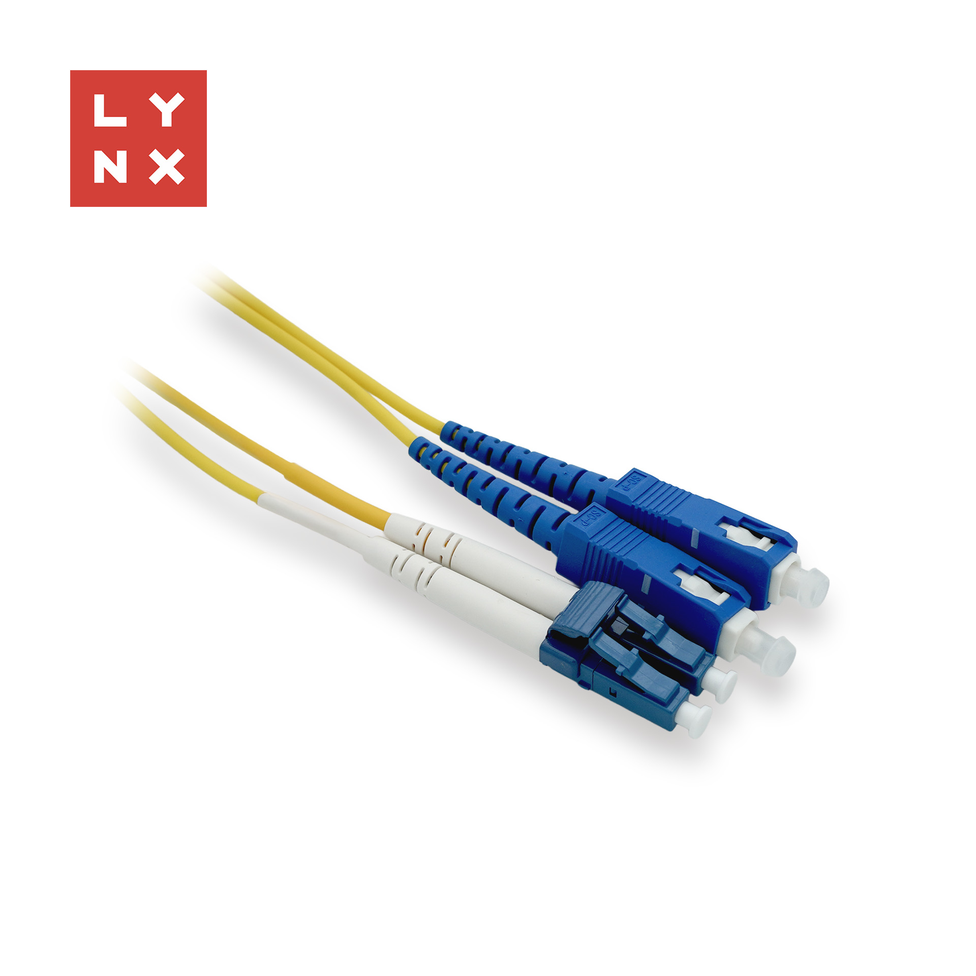LYNX duplexní patch kabel SM, OS2, LC/SC, 9/125µm, 0,5m