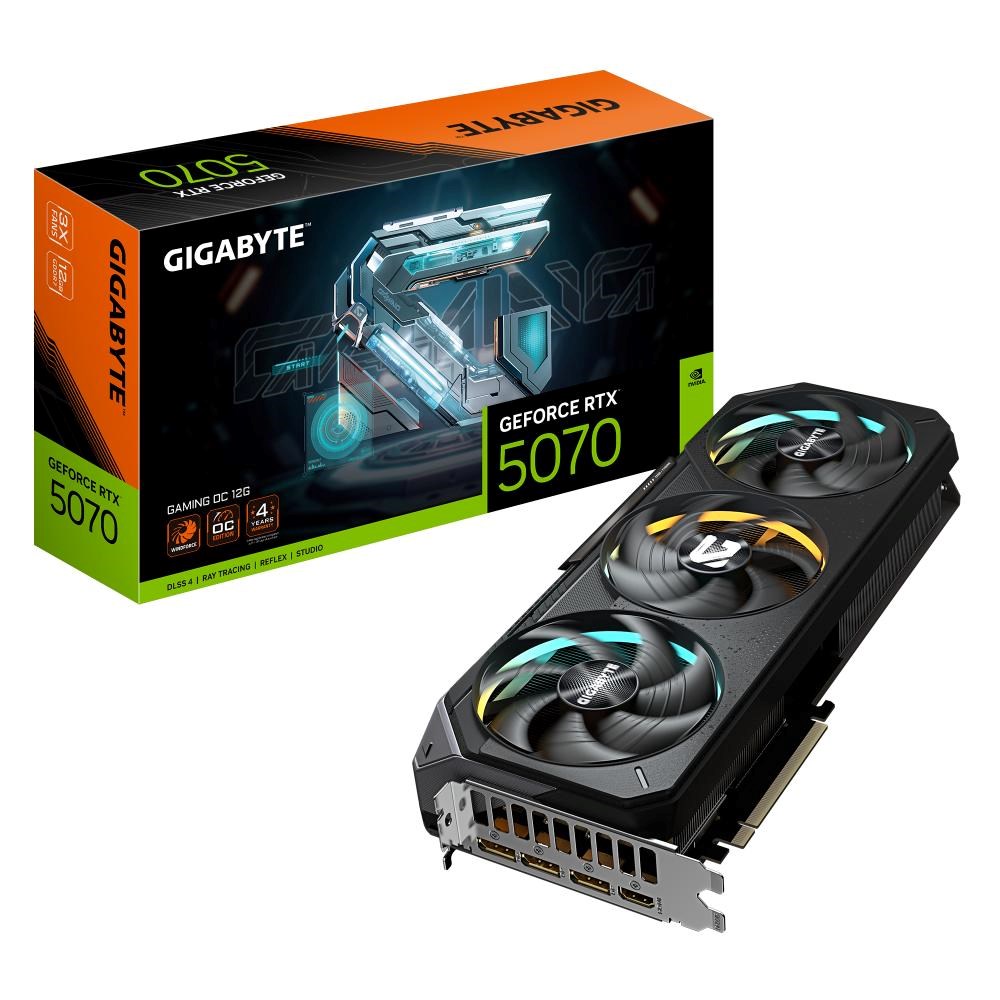 GIGABYTE VGA NVIDIA GeForce RTX 5070 GAMING OC 12G, 12G GDDR7, 3xDP, 1xHDMI