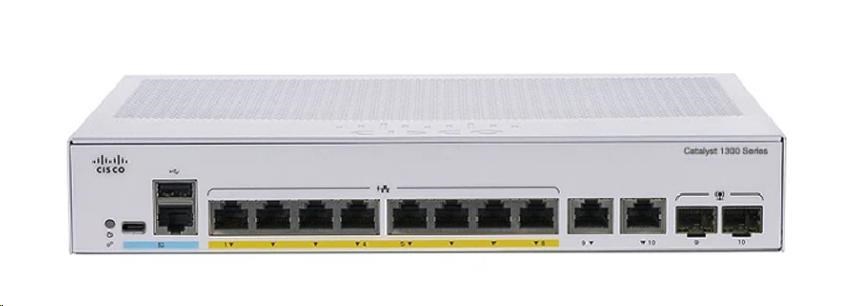 Cisco Catalyst switch C1300-8MGP-2X (4xGbE,4x2,5GbE,2xSFP+,8xPoE+,120W,fanless) - REFRESH