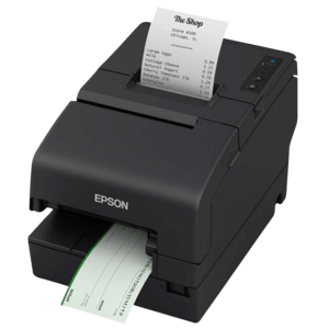 Epson TM-H6000VI, cutter, MICR, USB, poweredUSB, Ethernet, OPOS, white