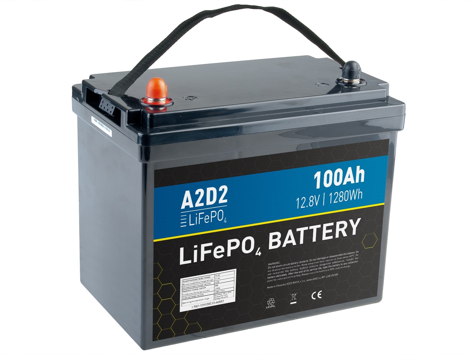 AVACOM A2D2 baterie LiFePO4 12,8V 100Ah M8 (Size of 75Ah)